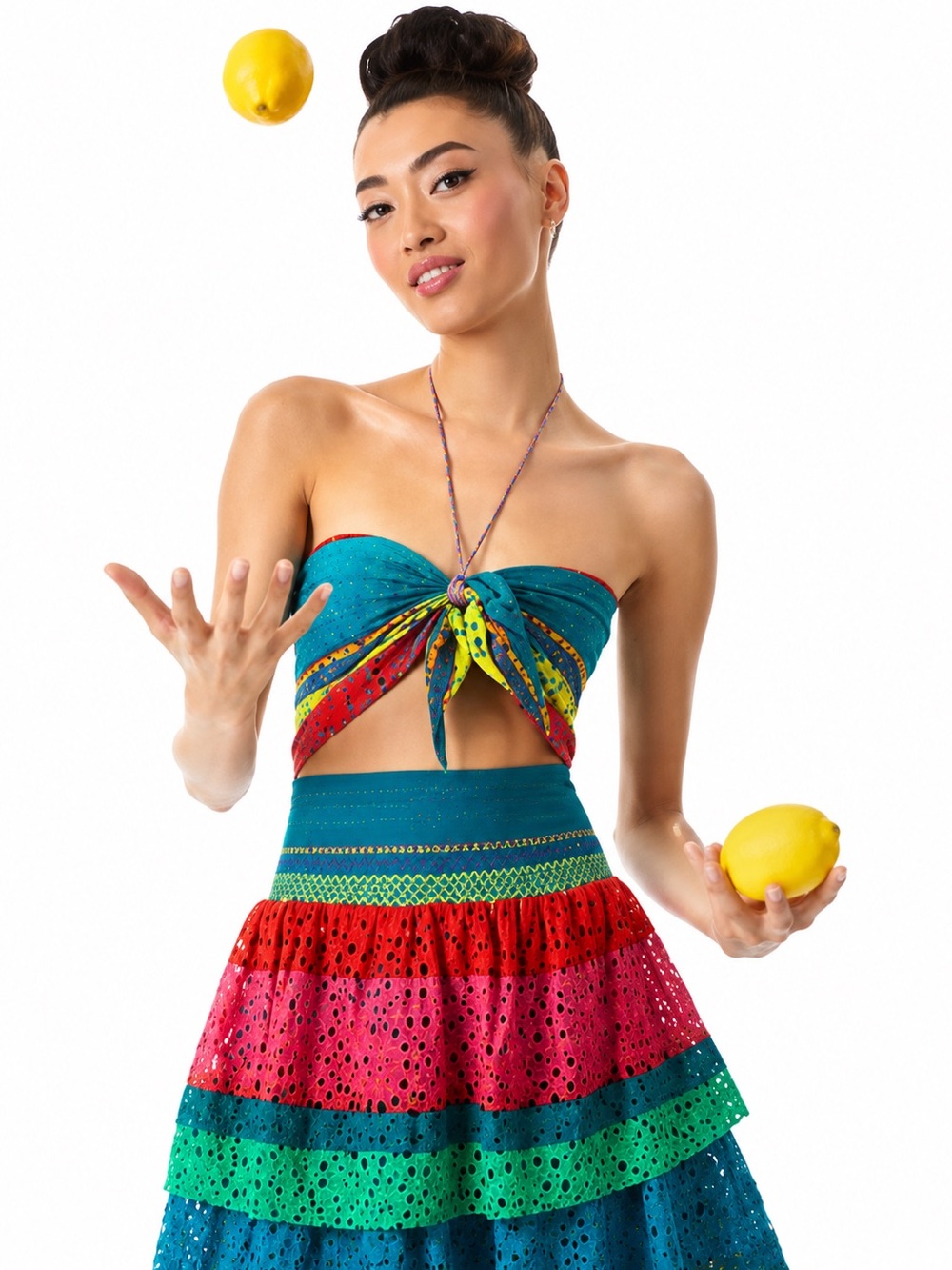 Alice + Olivia Livia Eyelet Halter Crop Top